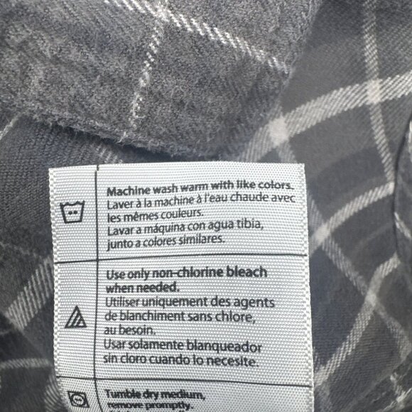 Carhartt Men’s Relaxed Fit Grey Plaid Flannel Button Down Casual Shirt Sz M - Picture 6 of 8
